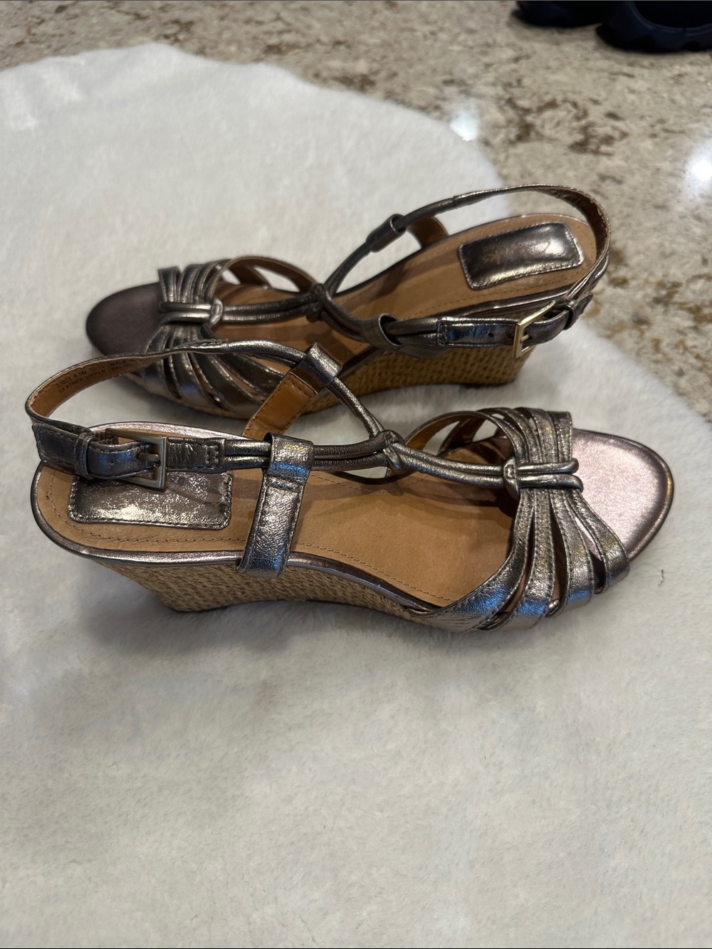 Clark bendable metallic bronze sandals